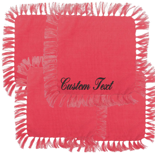Embroidered Fringe Cocktail Napkins: New York, Dirty Martini, Dice, Bow | NY Cocktail Napkins