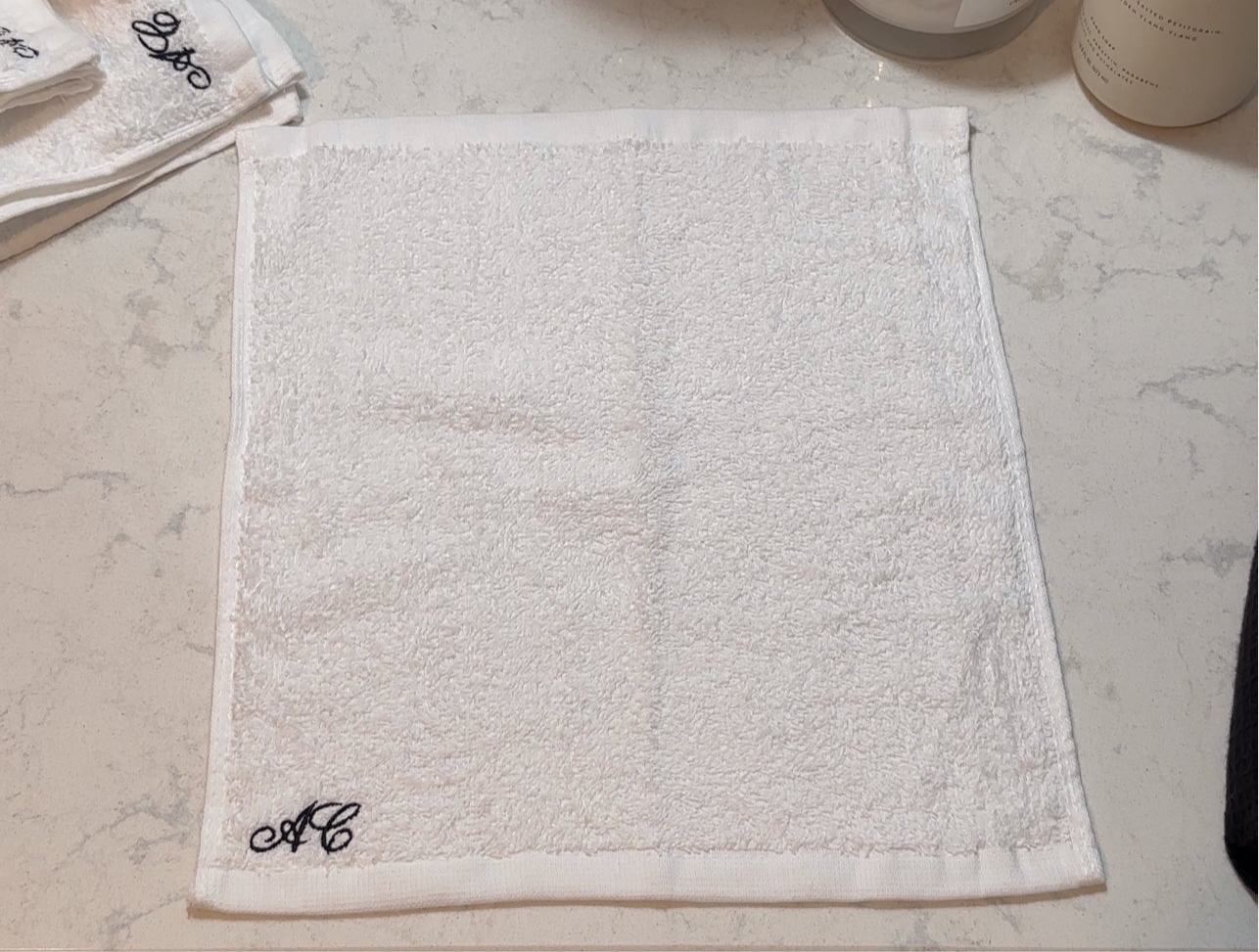 Custom Embroidered Face Towel | Monogrammed Towel | Inital Towel