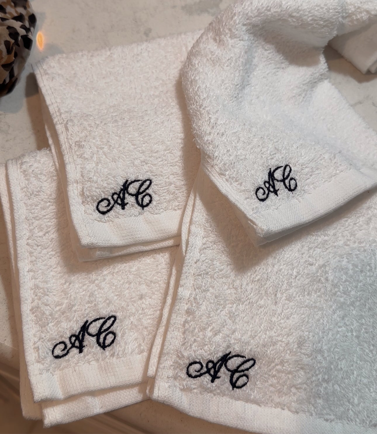 Custom Embroidered Face Towel | Monogrammed Towel | Inital Towel