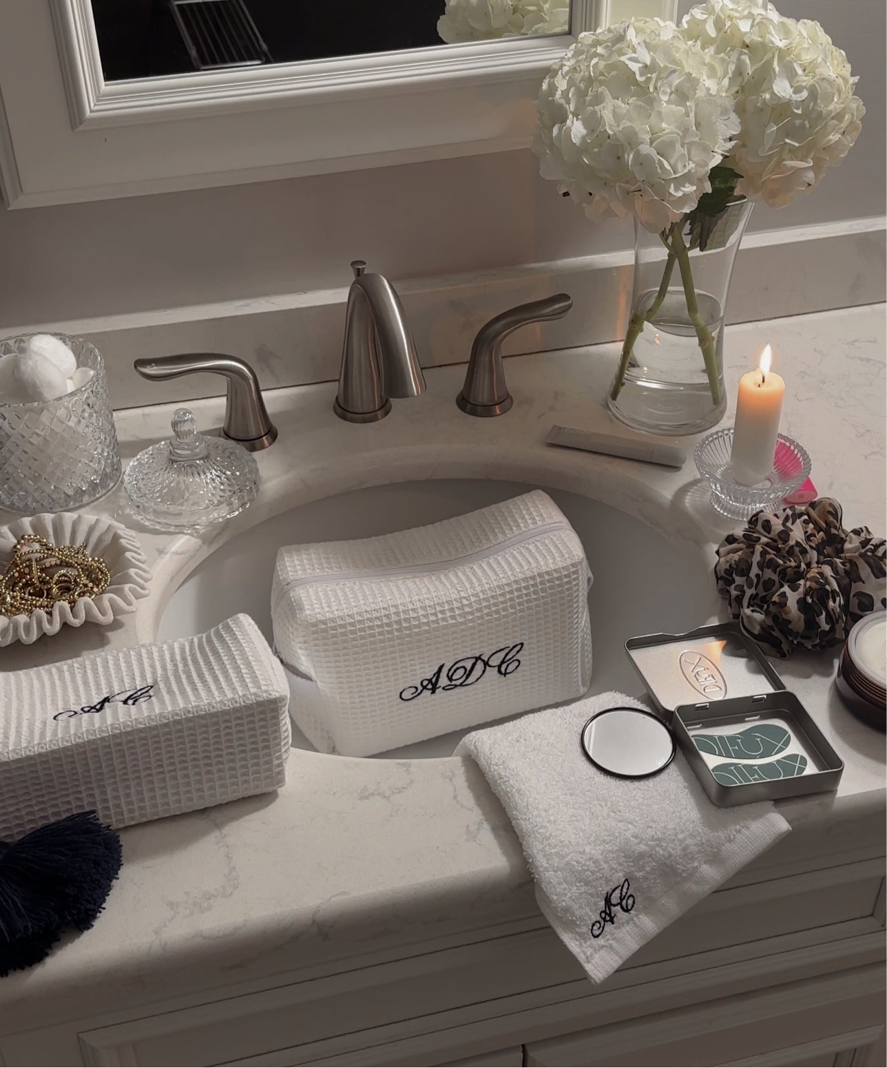 Custom Embroidered Face Towel | Monogrammed Towel | Inital Towel
