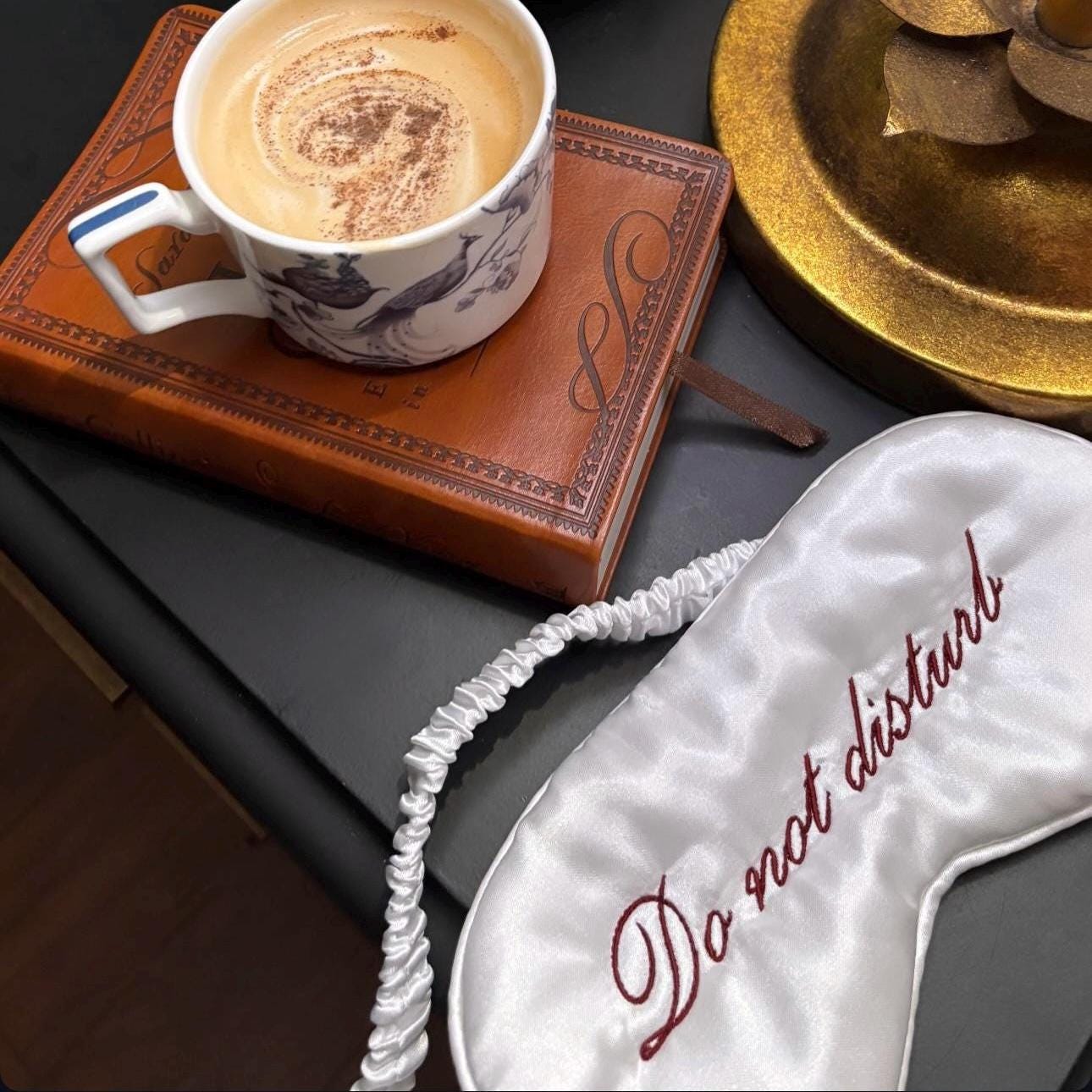 Personalized Embroidered Silk Eye Mask I Silk Eyemasks I Embroidered Silk Eyemasks
