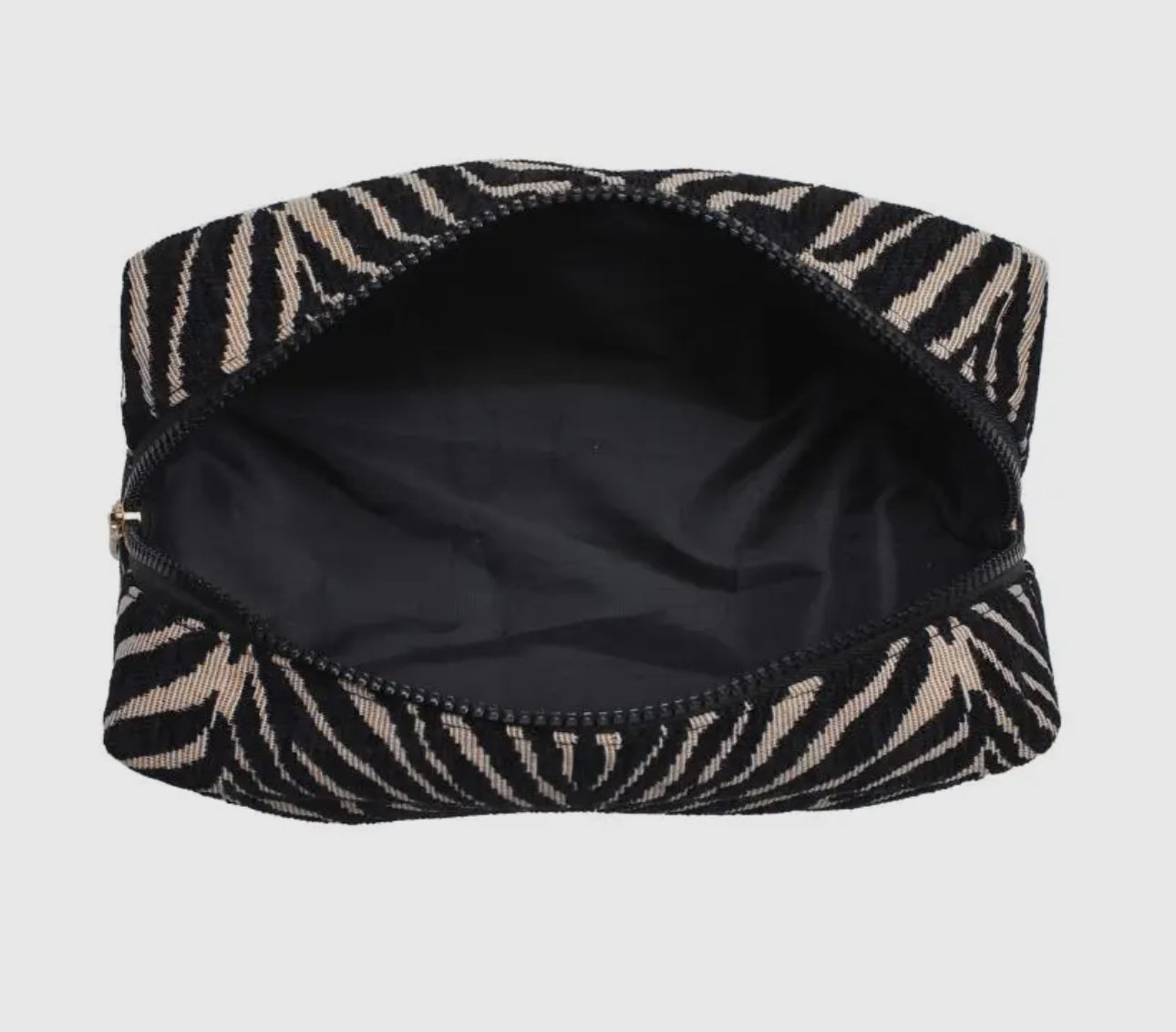 Embroidered Zebra Print Cosmetic Bag: Personalized Makeup Bag