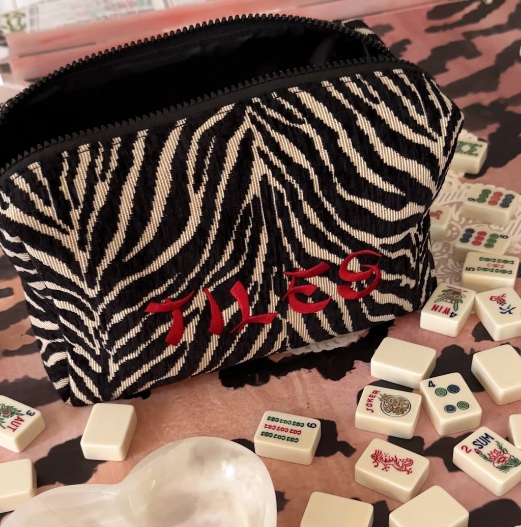 Mahjong Tile Zebra Pouch