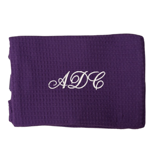 Embroidered Waffle Cosmetic Bag: Personalized Makeup Bag