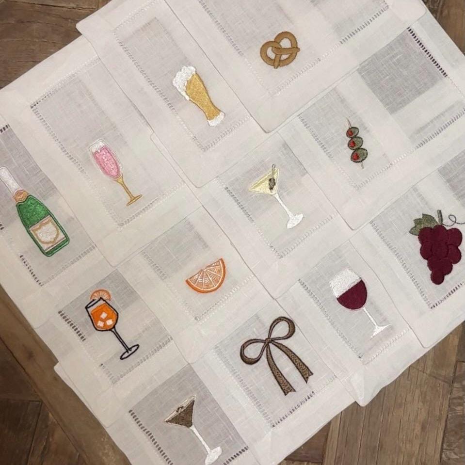 Sip & Serve Embroidered Cocktail Napkins I Cocktail napkins I Embroidered Cocktail Napkins | Bachelorette Party