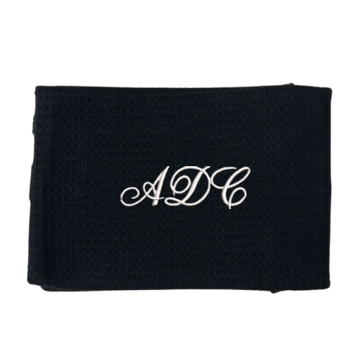 Embroidered Waffle Cosmetic Bag: Personalized Makeup Bag