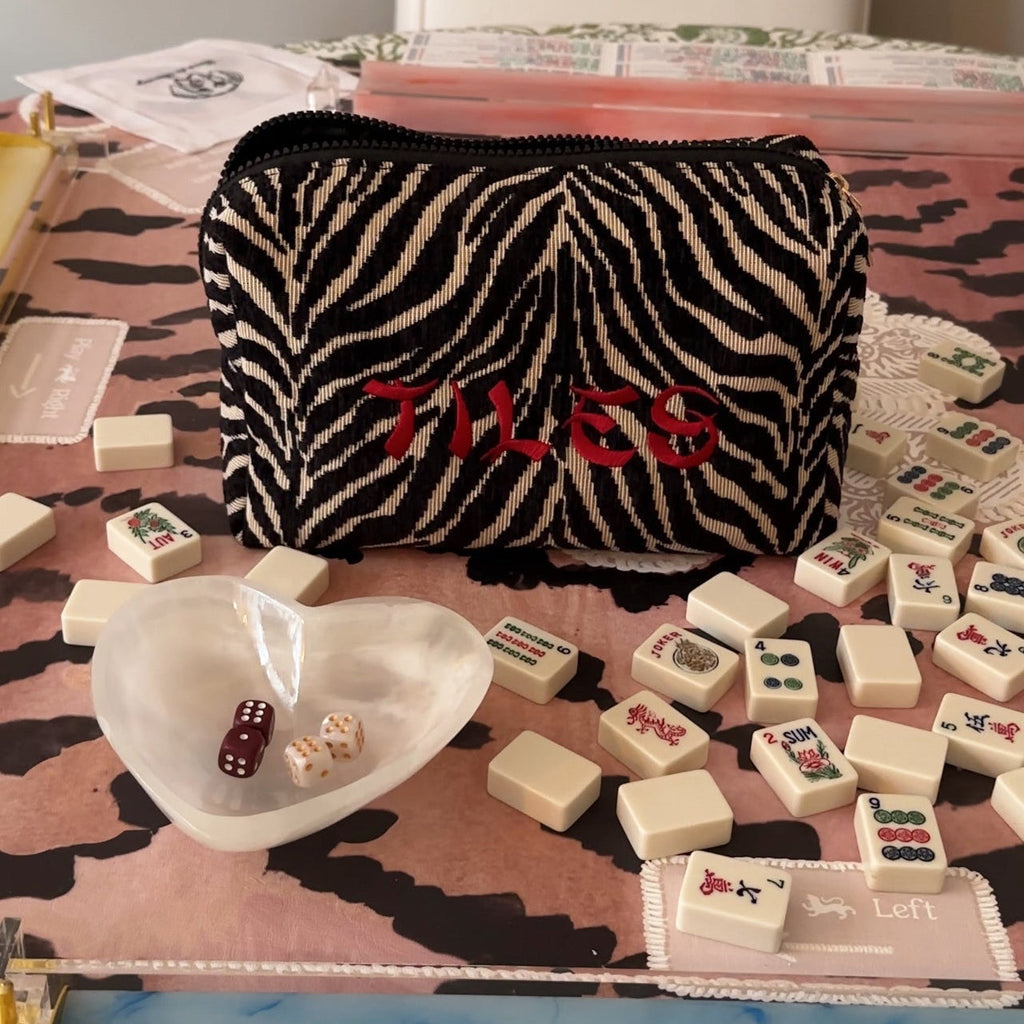 Mahjong Tile Zebra Pouch