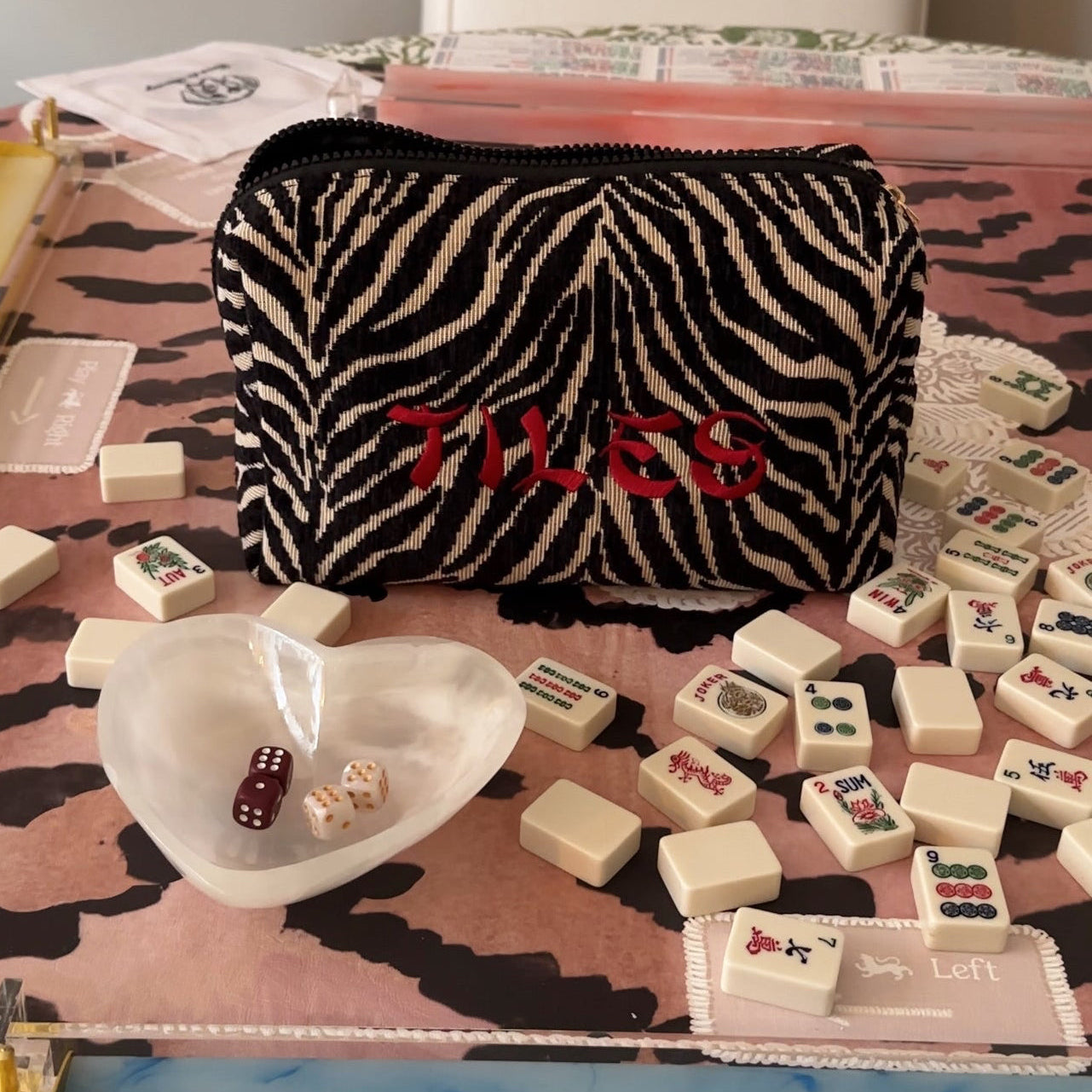 Mahjong Tile Zebra Pouch