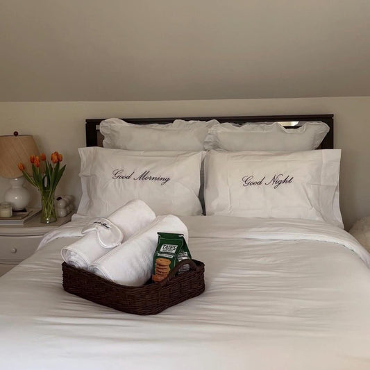 Set of Two Personalized Embroidered His and Hers Standard/King Sized Pillow Cases I Pillow Cases I Embroidered Pillow Cases