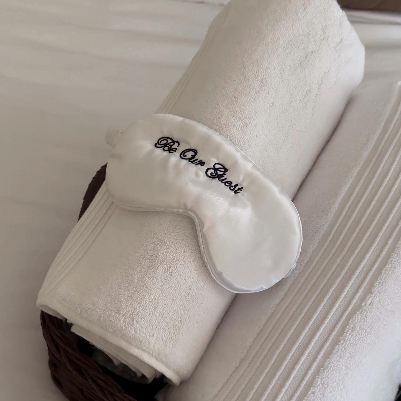 Personalized Embroidered Silk Eye Mask I Silk Eyemasks I Embroidered Silk Eyemasks