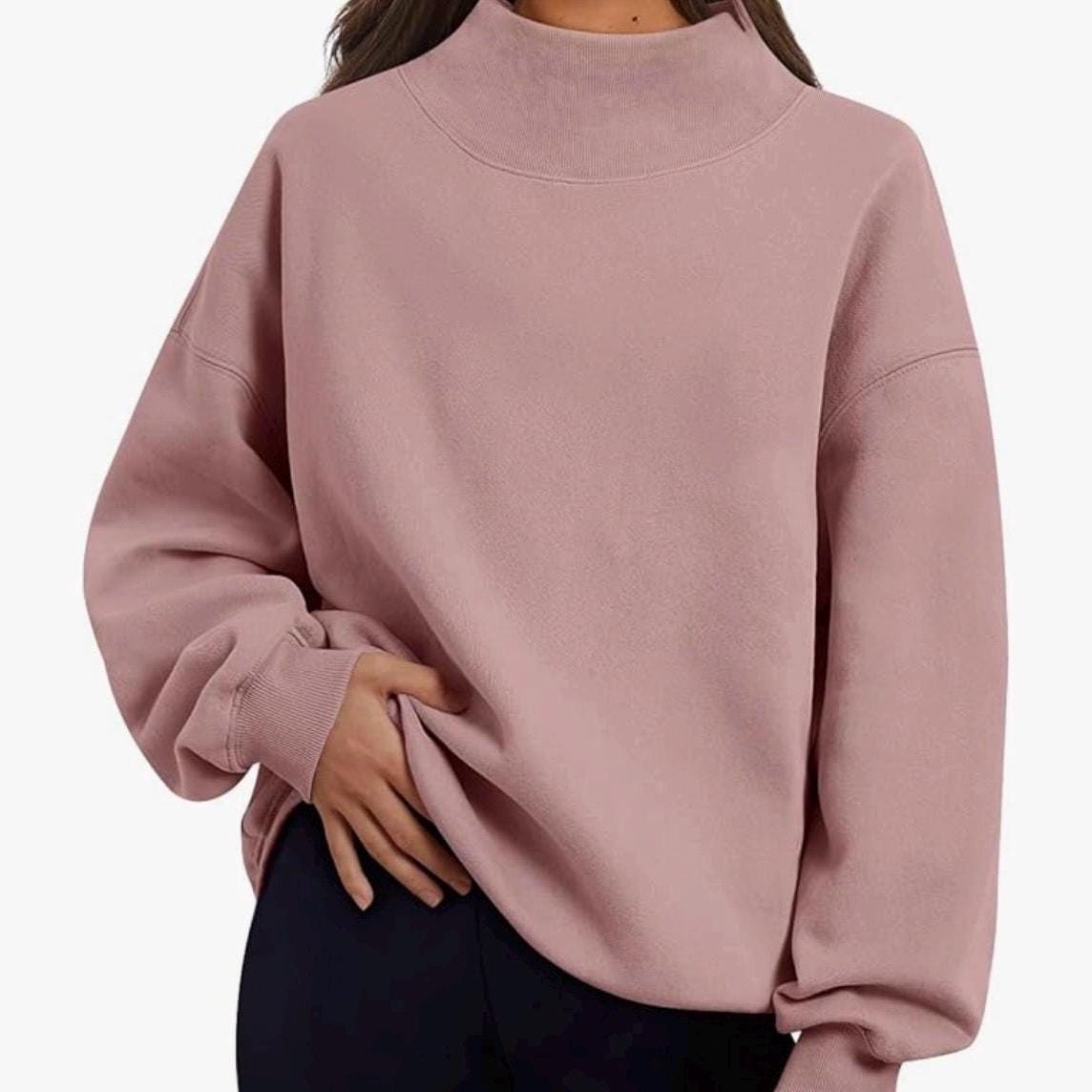 Varsity Font Embroidered Personalized Applique Mockneck Crewneck I Oversized Mockneck Crewneck
