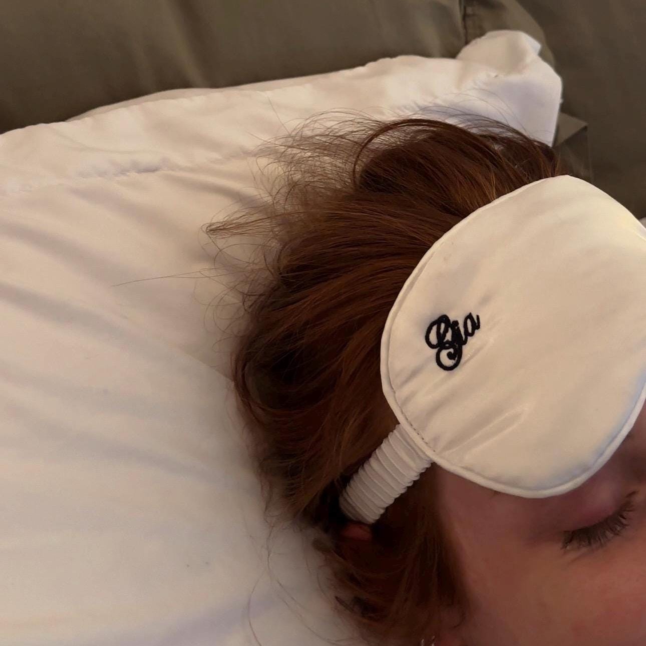 Personalized Embroidered Silk Eye Mask I Silk Eyemasks I Embroidered Silk Eyemasks