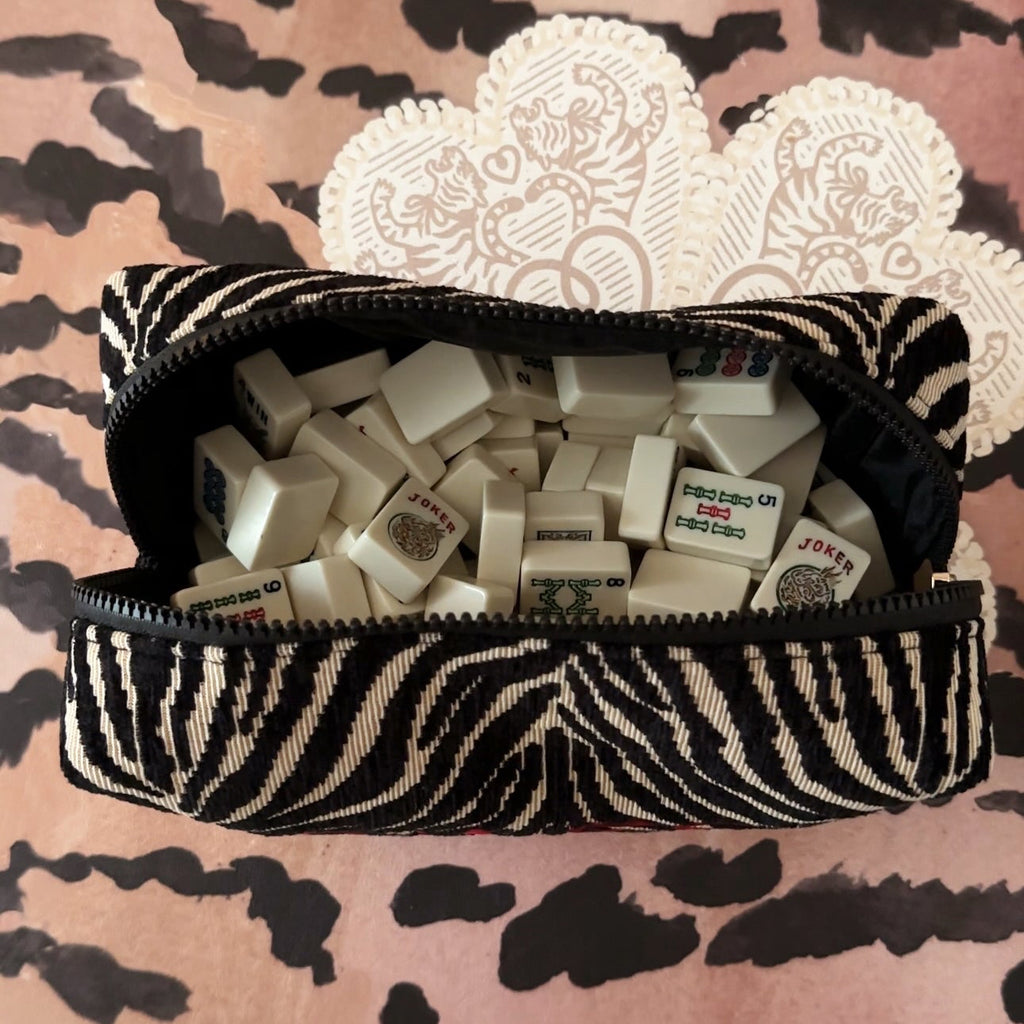 Mahjong Tile Zebra Pouch