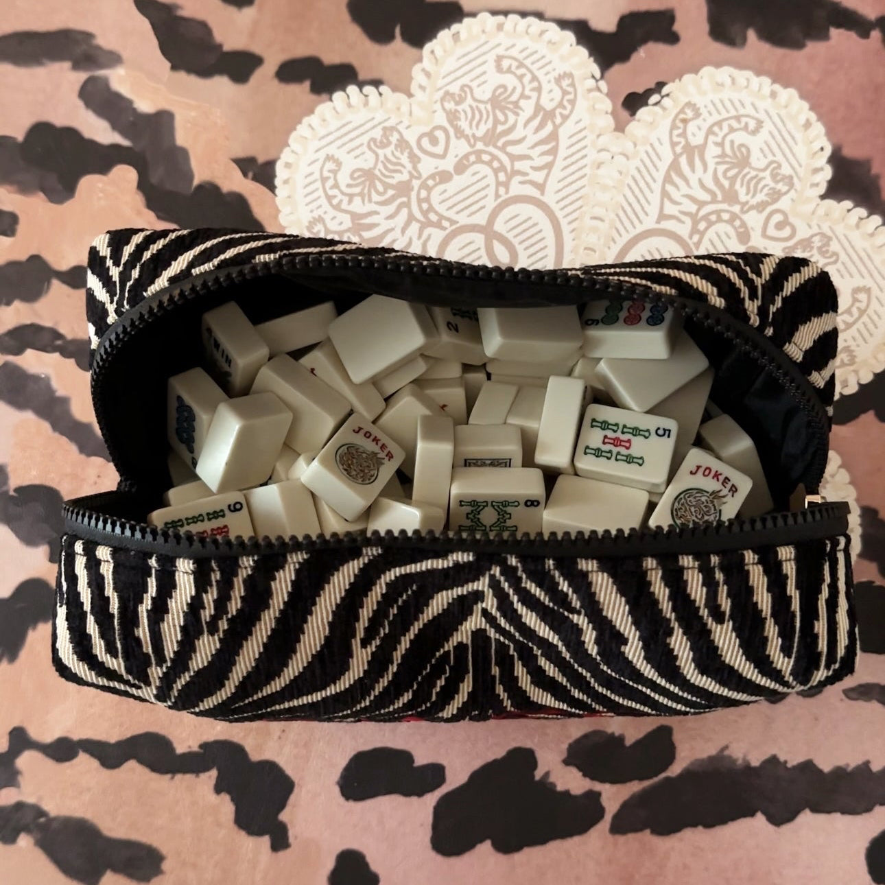 Mahjong Tile Zebra Pouch