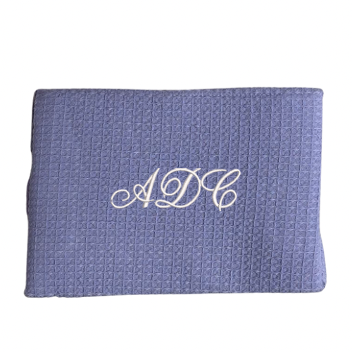 Embroidered Waffle Cosmetic Bag: Personalized Makeup Bag