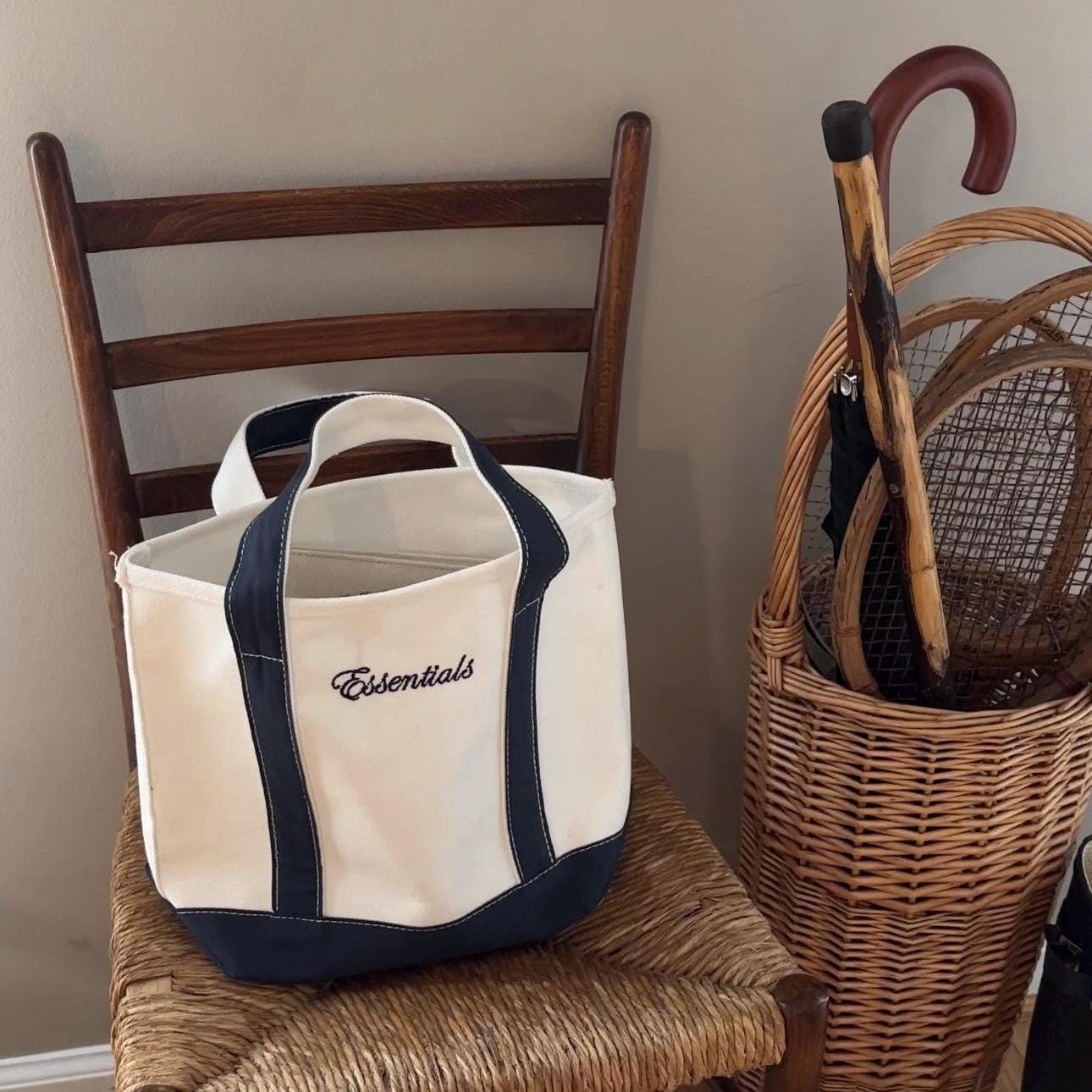 Custom Embroidered 14" Mini Small Navy Blue Cotton Canvas Tote Bag | Tote Bag | Boat Tote | Personalized Tote | Wedding | Bachelorette