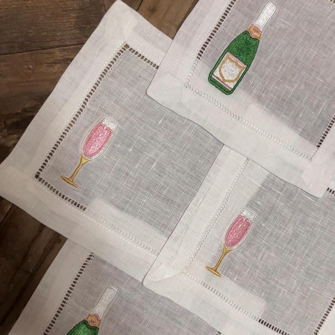 Sip & Serve Embroidered Cocktail Napkins I Cocktail napkins I Embroidered Cocktail Napkins | Bachelorette Party