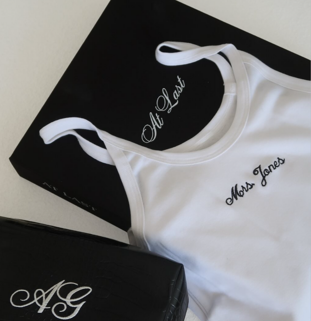 Personalized Embroidered Tank: Custom Text