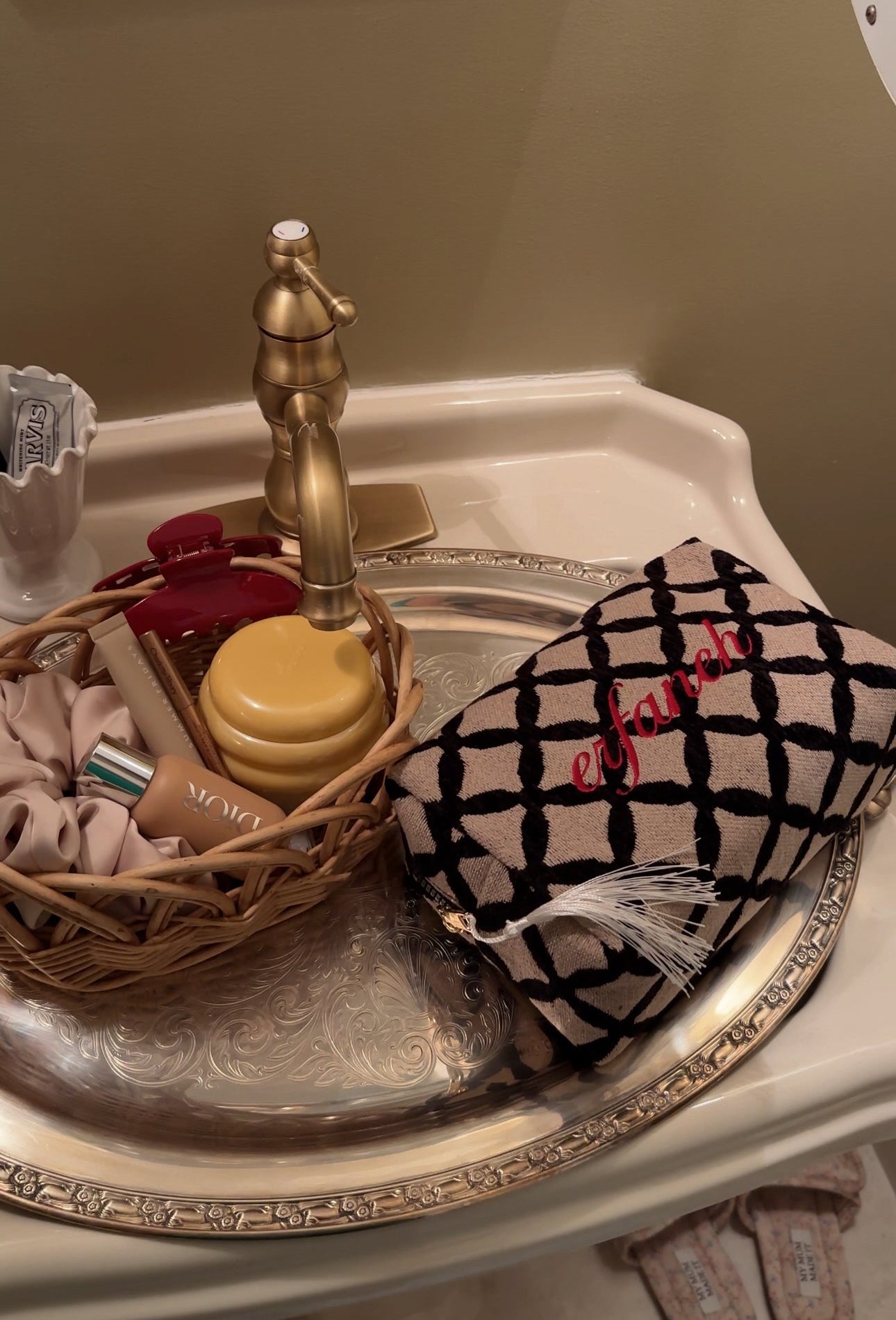 Embroidered Marrakesh Cosmetic Bag: Personalized Makeup Bag