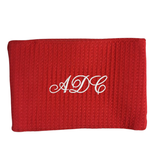 Embroidered Waffle Cosmetic Bag: Personalized Makeup Bag