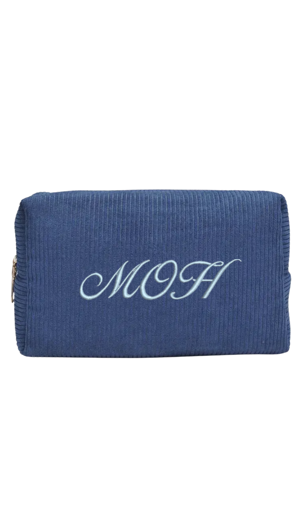 Embroidered Corduroy Cosmetic Bag: Personalized Makeup Bag