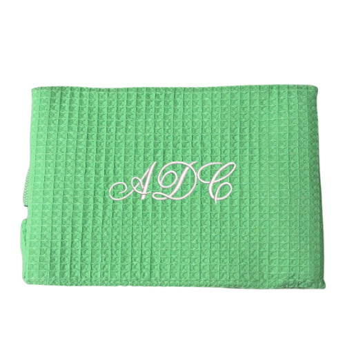 Embroidered Waffle Cosmetic Bag: Personalized Makeup Bag