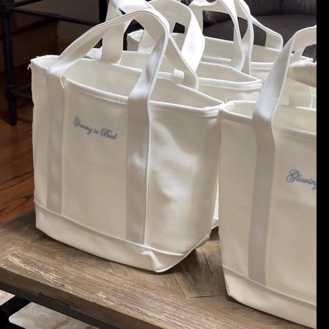 Custom Embroidered 14" Mini Small Navy Blue Cotton Canvas Tote Bag | Tote Bag | Boat Tote | Personalized Tote | Wedding | Bachelorette