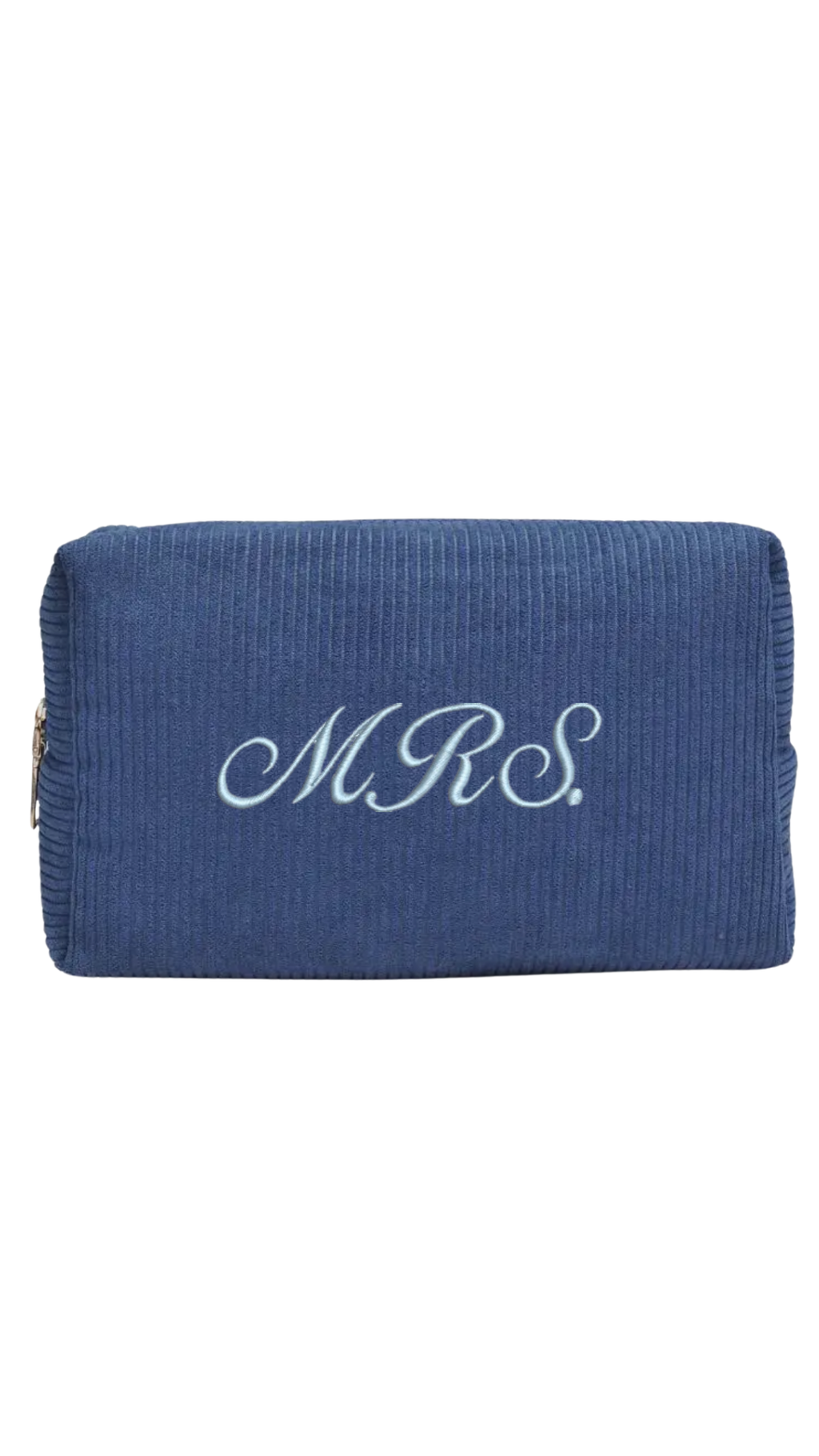 Embroidered Corduroy Cosmetic Bag: Personalized Makeup Bag