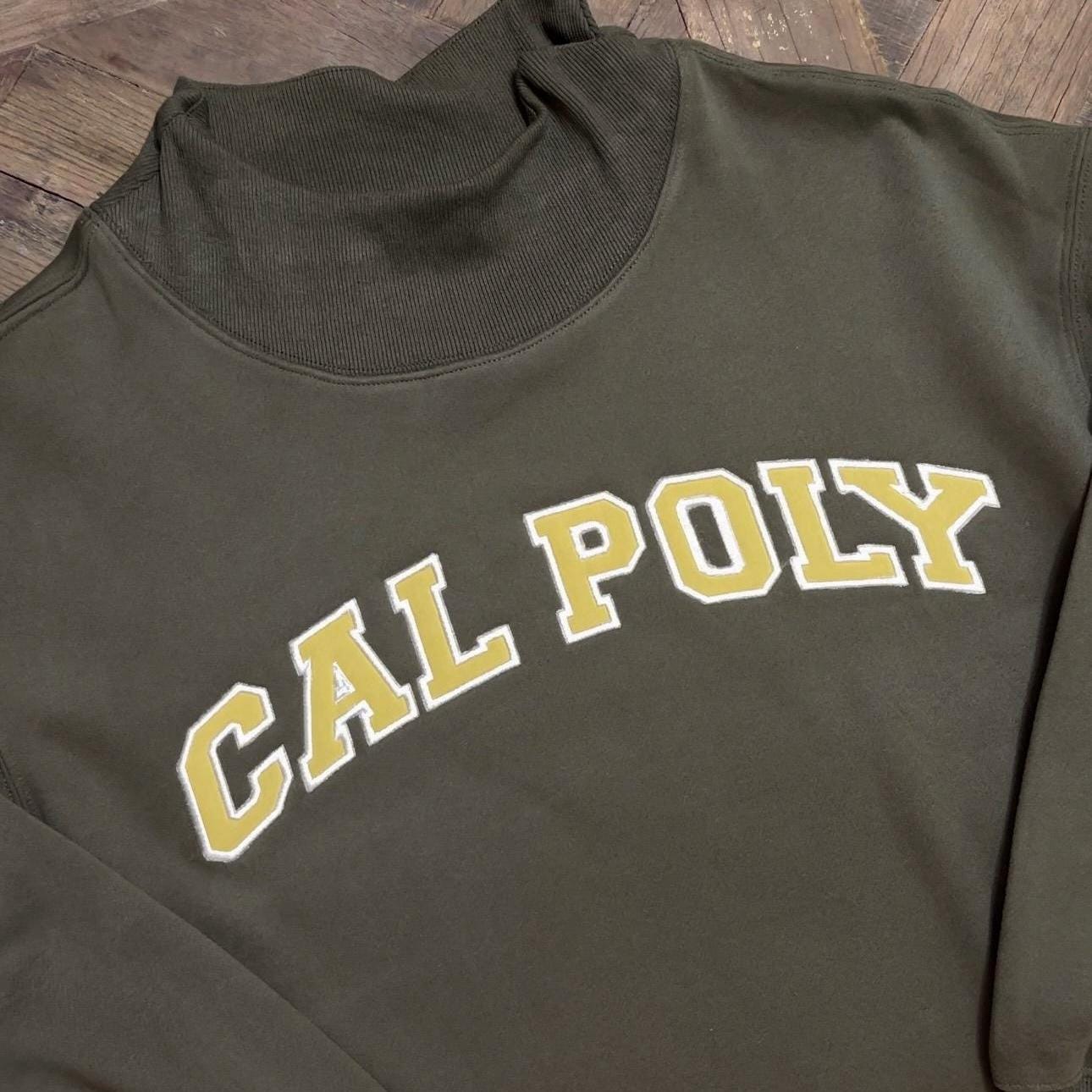 Varsity Font Embroidered Personalized Applique Mockneck Crewneck I Oversized Mockneck Crewneck