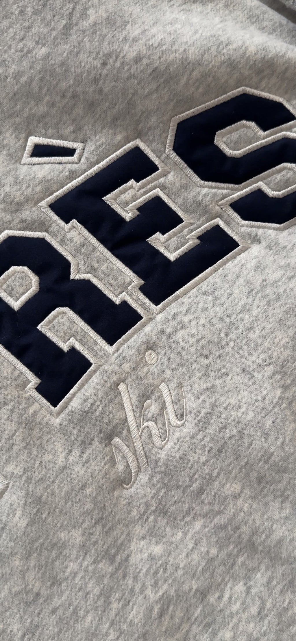 Varsity Font Embroidered Personalized Applique Mockneck Crewneck I Oversized Mockneck Crewneck