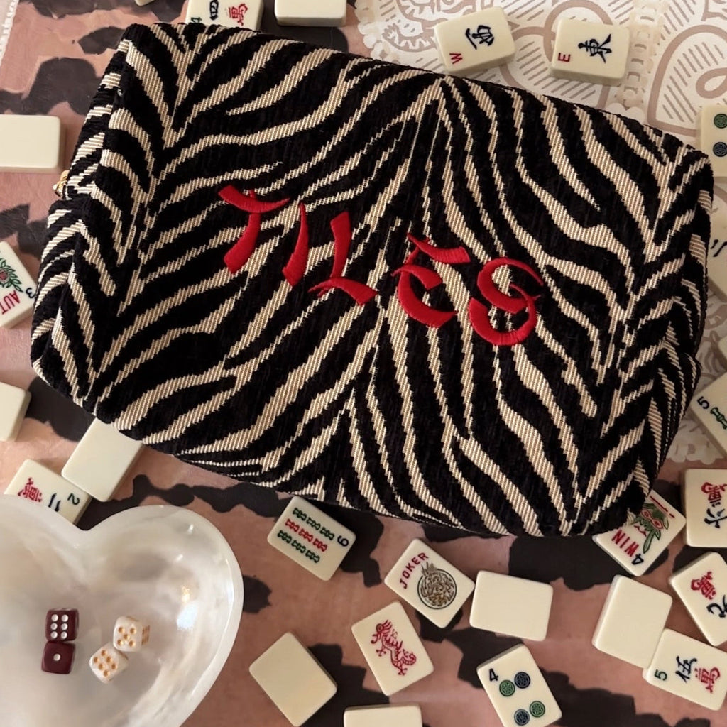Mahjong Tile Zebra Pouch