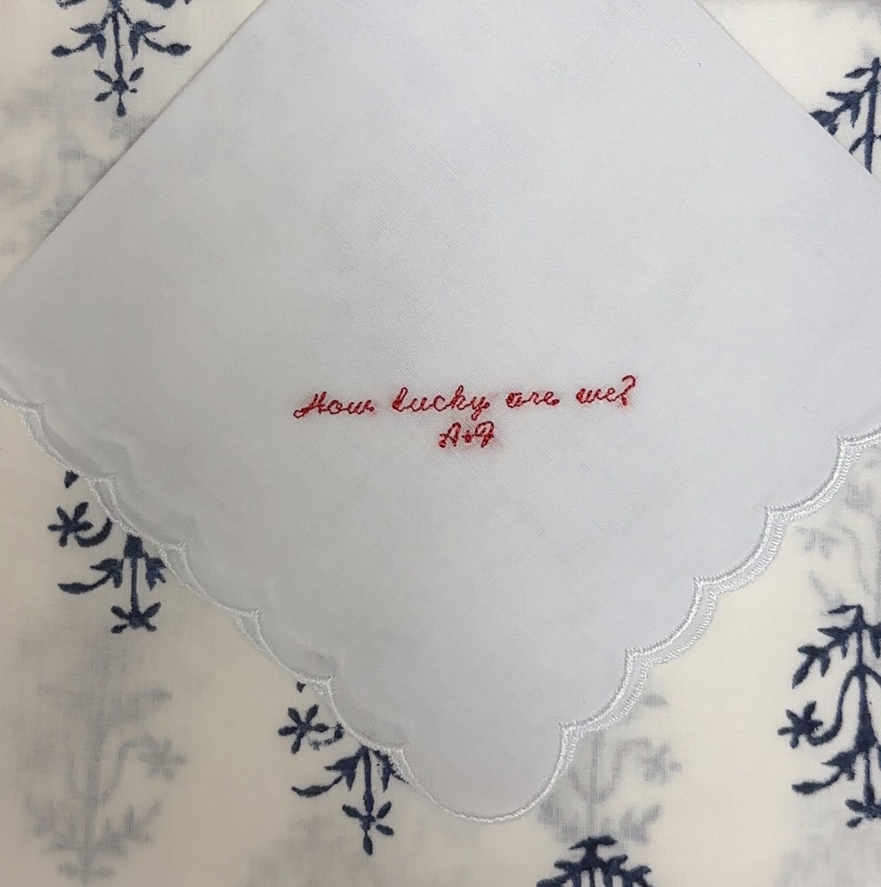 Customized Cotton Scalloped Handkerchief
