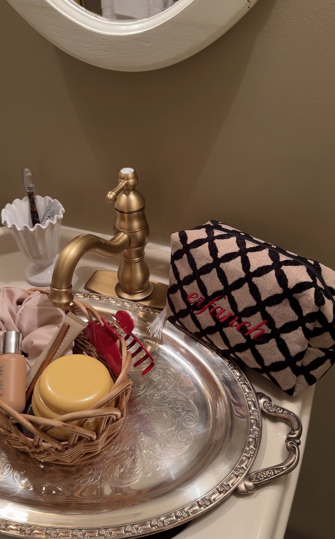 Embroidered Marrakesh Cosmetic Bag: Personalized Makeup Bag