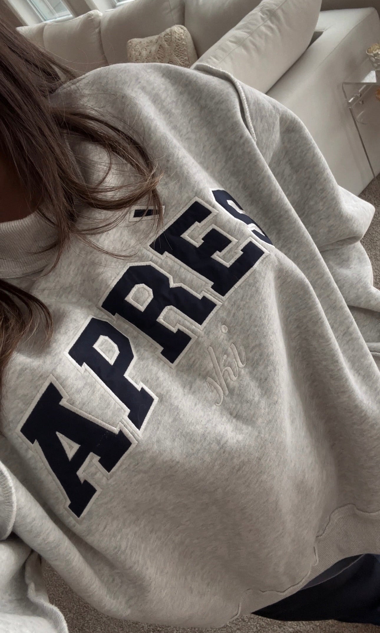 Varsity Font Embroidered Personalized Applique Mockneck Crewneck I Oversized Mockneck Crewneck