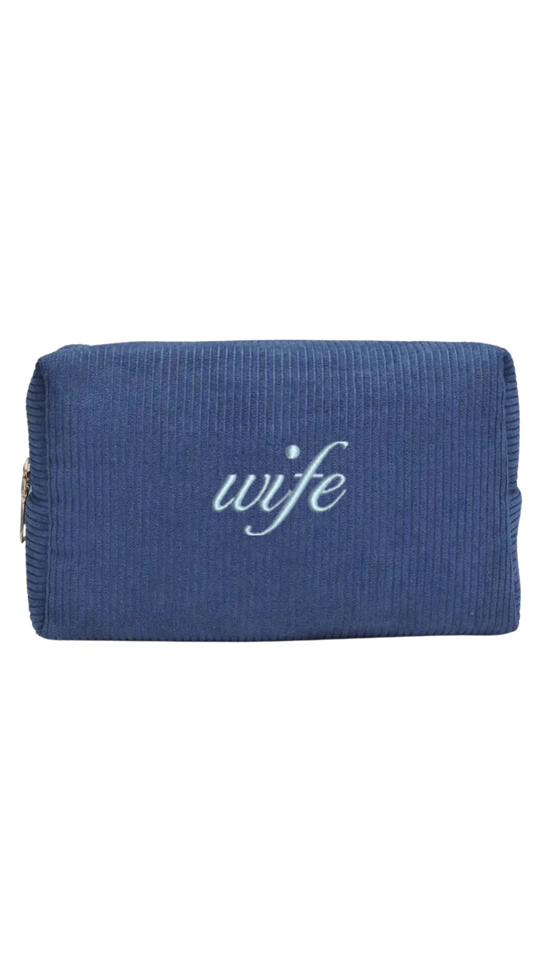 Embroidered Corduroy Cosmetic Bag: Personalized Makeup Bag