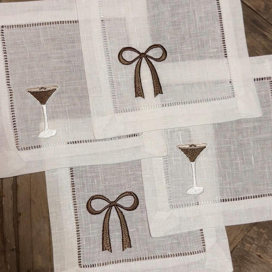 Sip & Serve Embroidered Cocktail Napkins I Cocktail napkins I Embroidered Cocktail Napkins | Bachelorette Party