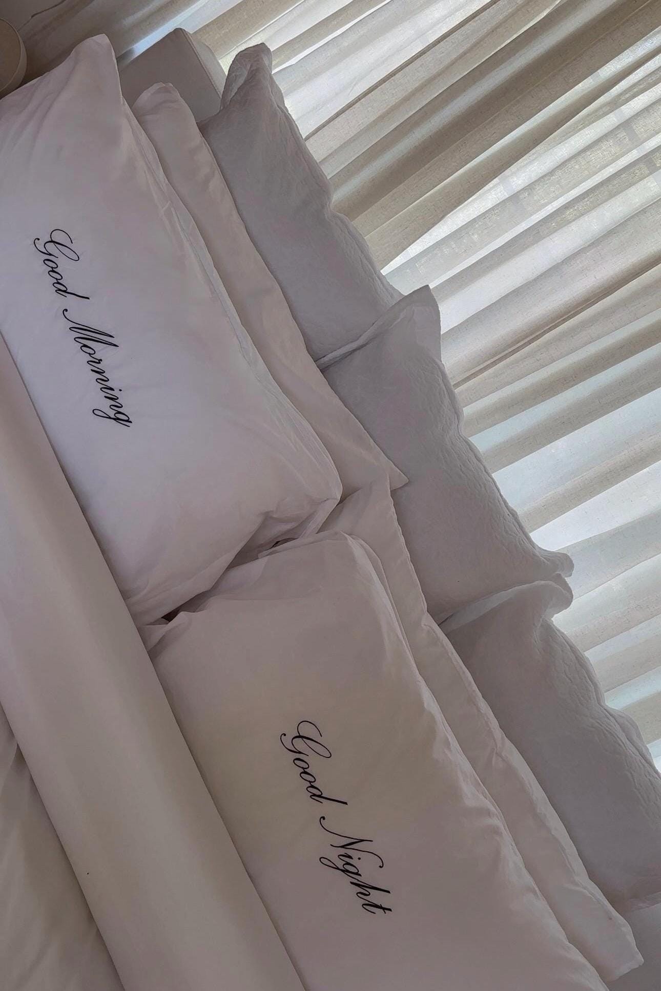 Set of Two Personalized Embroidered His and Hers Standard/King Sized Pillow Cases I Pillow Cases I Embroidered Pillow Cases